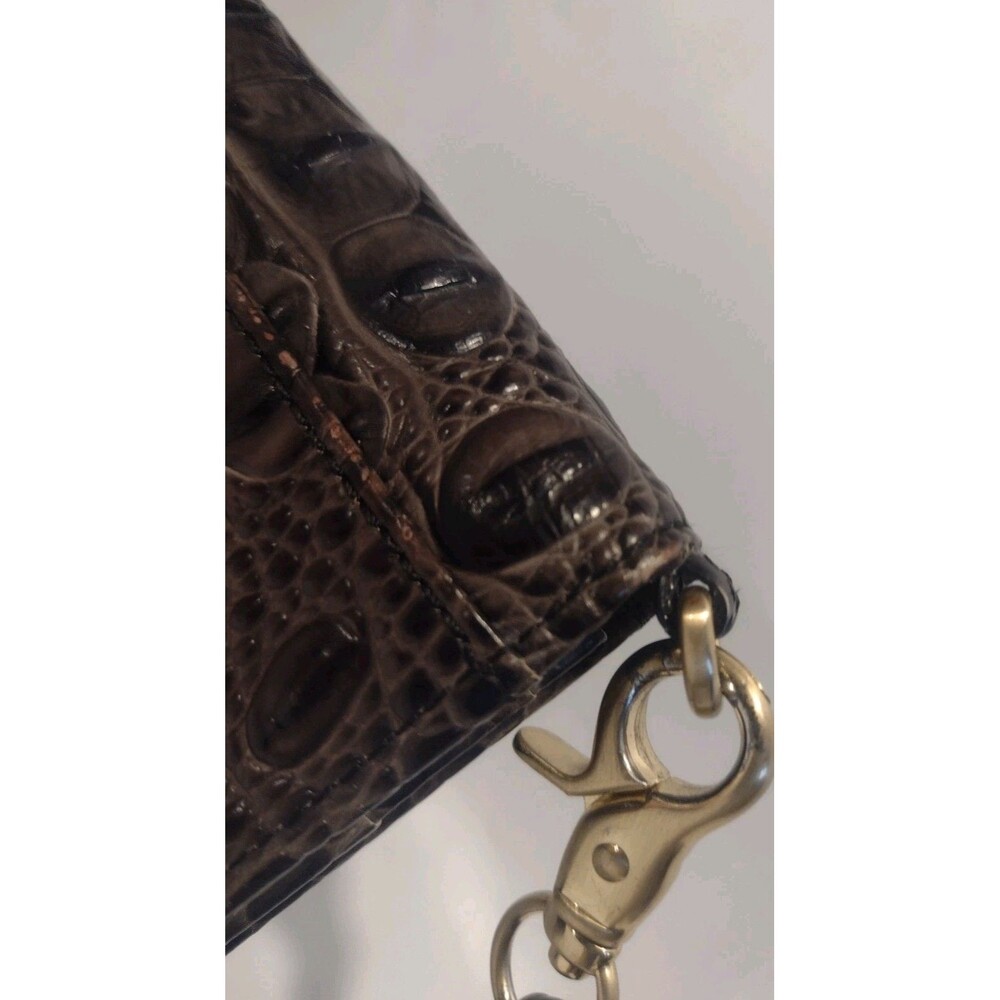 Brahmin Debra Brown Wristlet Wallet Melbourne Leather Croc Embossed - Picture 7 of 16